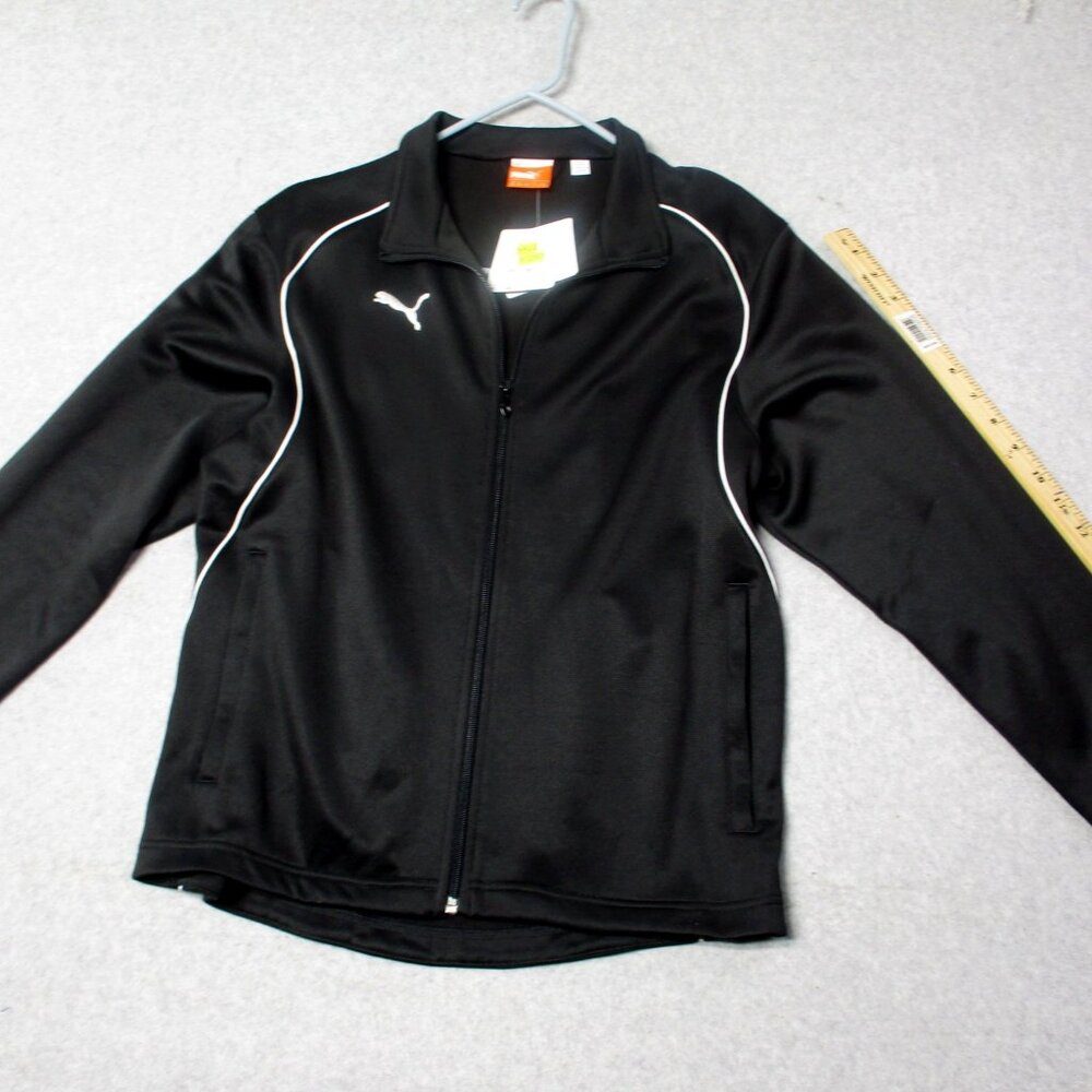 Puma Track Zip Jacket Youth Boys Kids XL Black Football Soccer